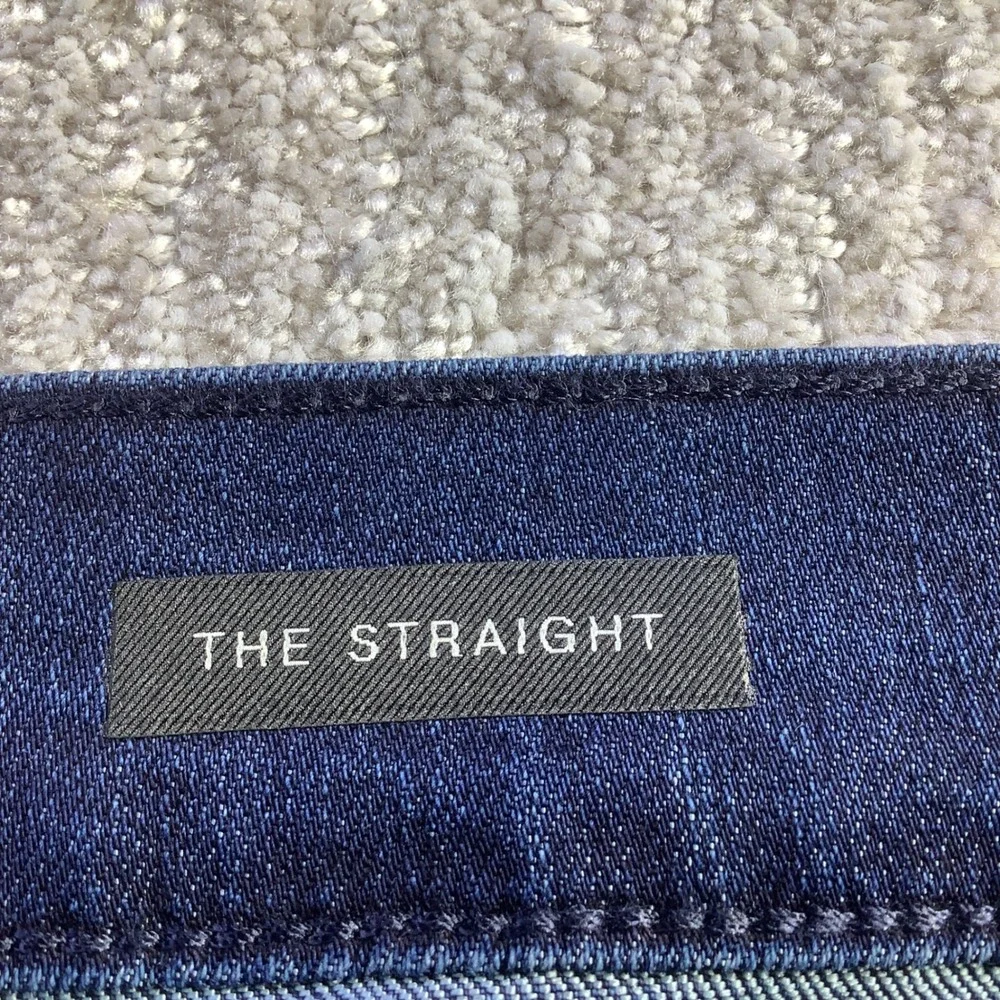 7 For All Mankind The Straight Airweft Denim Jeans Proper Blue Size 33 x 34 NWT